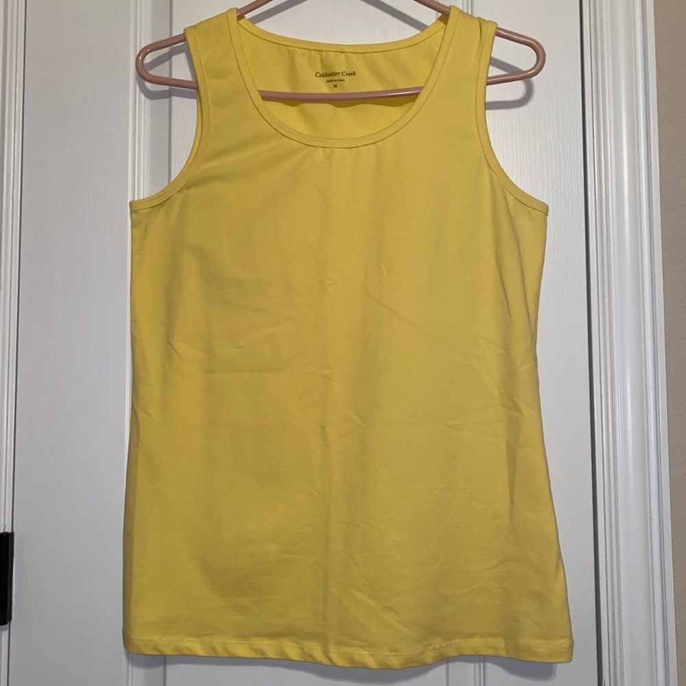 COLD-WATER CREEK Large Yellow Tank Top